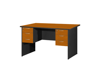 writing table cherry color with double 3 fixed drawers